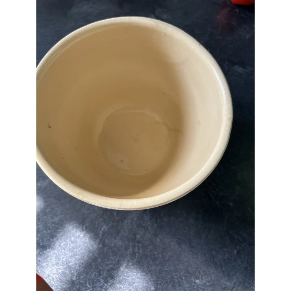 Vtg U.S.A. Oven Ware Mixing Bowl Ovenware Ceramic Tulips Farmhouse Decor 4.5